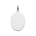 925 Sterling Silver Plain Oval Tag Pendant - 22 mm - 26 mm - Image 2