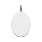 925 Sterling Silver Plain Oval Tag Pendant - 22 mm - 26 mm