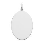 925 Sterling Silver Plain Oval Tag Pendant - 22 mm - 26 mm - Image 4
