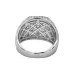 Sterling Silver Signet or Pinky ring, with high quality colorless cubic zircoina stones. 