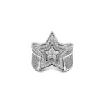 Sterling Silver 925 Star Ring 3D Design - SR00077