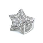 Sterling Silver 925 Star Ring 3D Design - SR00077 - Image 2