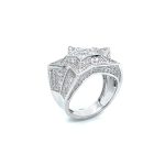 Sterling Silver 925 Star Ring 3D Design - SR00077 - Image 3