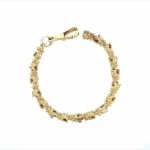 9k Yellow Gold Patterned Lego Bracelet - 7 mm - Image 2