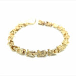 9k Yellow Gold Patterned Lego Bracelet - 7 mm