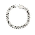9k White Gold Diamond Cuban Bracelet 5.60 ct - 10 mm