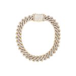 9k Yellow Gold Diamond Cuban Bracelet 6.54 ct - 10 mm - Image 3