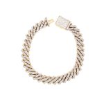 9k Yellow Gold Diamond Cuban Bracelet 6.54 ct - 10 mm