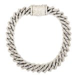 9k White Gold Diamond Cuban Bracelet 5.60 ct - 10 mm - Image 2