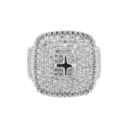 Make a bold statement with this 925 Sterling Silver Shield-Shaped Square Ring, iced out with brilliant white cubic zirconia stones. The unique shield-shaped square design adds a modern edge, while the sparkling cubic zirconia creates a luxurious and eye-catching finish. Crafted from premium sterling silver, this ring offers both durability and a polished shine, making it perfect for adding a touch of glamour to any outfit. Ideal for those looking for a distinctive, stylish piece to enhance their jewelry collection.