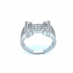Stone Set Signet Cz Silver Ring - SR00121 - Image 2