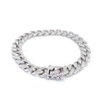 925 Sterling Silver Iced Out Cuban Bracelet - 10 mm