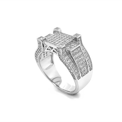 Stand tall in style with this 925 Sterling Silver Tower Ring, iced out with high-quality, colorless cubic zirconia stones. The sleek, towering design creates a bold and modern aesthetic, while the brilliant cubic zirconia stones provide a dazzling shine that catches the eye. Made from premium sterling silver, this ring offers both durability and a luxurious finish, making it a perfect statement piece for any occasion. Ideal for those seeking a distinctive, glamorous addition to their jewelry collection.
