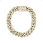 9k Yellow Gold Diamond Cuban Bracelet 8.14 ct - 12 mm
