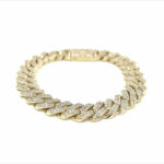 9k Yellow Gold Diamond Cuban Bracelet 8.14 ct - 12 mm - Image 2