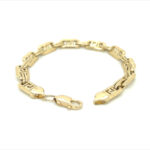 14k Yellow Gold Flat Greek Style Bracelet - 8 mm - Image 2