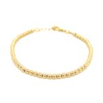 14k Yellow Gold Plain Ball Bracelet - 4 mm