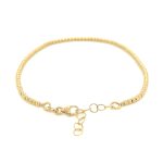 14k Yellow Gold Plain Ball Bracelet 6.5 to 7.5 inches - 2 mm - Image 2