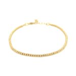 14k Yellow Gold Plain Ball Bracelet 6.5 to 7.5 inches - 2 mm