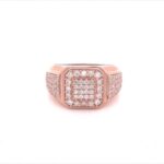 Mens VS1 Diamond Yellow Gold Signet Ring - 1.19 ct - Image 2