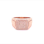 9k & 18k Rose Gold Diamond Rolex Inspired Ring - 0.40 ct