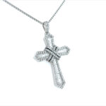 9k White Gold Diamond Baguette Cross Pendant - 2.34 ct - Image 3