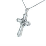 9k White Gold Diamond Baguette Cross Pendant - 2.34 ct - Image 2
