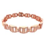 18k Rose Gold VS1 Diamond Pyramid Bracelet 1.25 ct - 10 mm