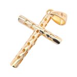 9k yellow gold solid crucifix cross pendant for men women and kids. Available in Medium and large size.
