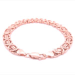 9k Rose Gold Flat Byzantine Bracelet - 9 mm - Image 2