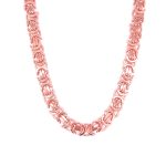 9k Rose Gold Solid Flat Byzantine Chain - 9 mm