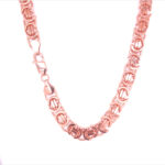 9k Rose Gold Solid Flat Byzantine Chain - 9 mm - Image 2