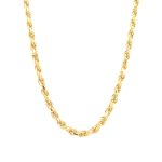 9k Yellow Gold Solid Diamond Cut Rope Chain - 3.5 mm