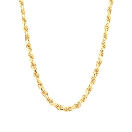 9k Yellow Gold Solid Diamond Cut Rope Chain - 3.5 mm