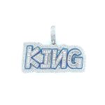 925 Sterling Silver Glow In The Dark Iced Out King Pendant