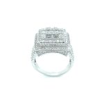 925 Sterling Silver Iced Out Square Shaped Baguette Ring - SR00132 - Image 2