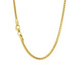 9k Yellow Gold Solid Franco Foxtail Chain - 2 mm