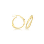 9k Yellow Gold With A Slight Twist Hoop Styled Earrings - TJ1205 - Image 2