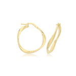 9k Yellow Gold With A Slight Twist Hoop Styled Earrings - TJ1205 - Image 3