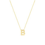 9k Yellow Gold Initial Pendant and Necklace - A-Z - Image 2