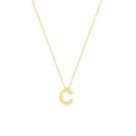 9k Yellow Gold Initial Pendant and Necklace - A-Z - Image 3