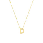 9k Yellow Gold Initial Pendant and Necklace - A-Z - Image 4