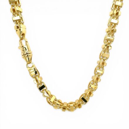 9k Yellow Gold Cage chain italian made 6.5 mm 24 inches.