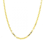 Diamond Cut Belcher Chain also called Anchor chains, in 14k yellow gold, 2.1 mm wide available from 18 to 24 inches in length. This beautiful chain is made with a high standards, where the links are diamond cut with straight shiny surface, in solid and heavy gold. The link is fully Hallmarked in a British assay office for authenticity purposes.