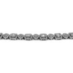 925 Sterling Silver Square Cluster Tennis Necklace - 7 mm - Image 4