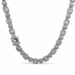 925 Sterling Silver Square Cluster Tennis Necklace - 7 mm - Image 3
