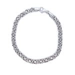 9k White Gold Flat Byzantine Bracelet - 6 mm - Image 2