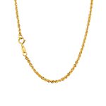 9k Yellow Gold Semi Solid Rope Chain - 2 mm - Image 2