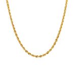 9k Yellow Gold Semi Solid Rope Chain - 2 mm