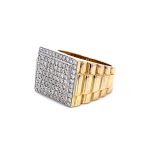 Mens VS1 Diamond Yellow Gold Signet Ring - 1.06 ct - Image 2